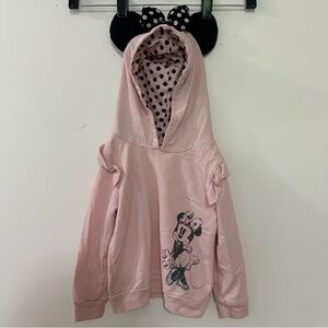 Disney Junior Minnie Mouse Light Pink Hoodie With Ears‎ and pants set Size 3T